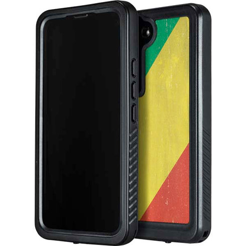 Republic of the Congo Flag Distressed Galaxy S24 Plus Waterproof Case